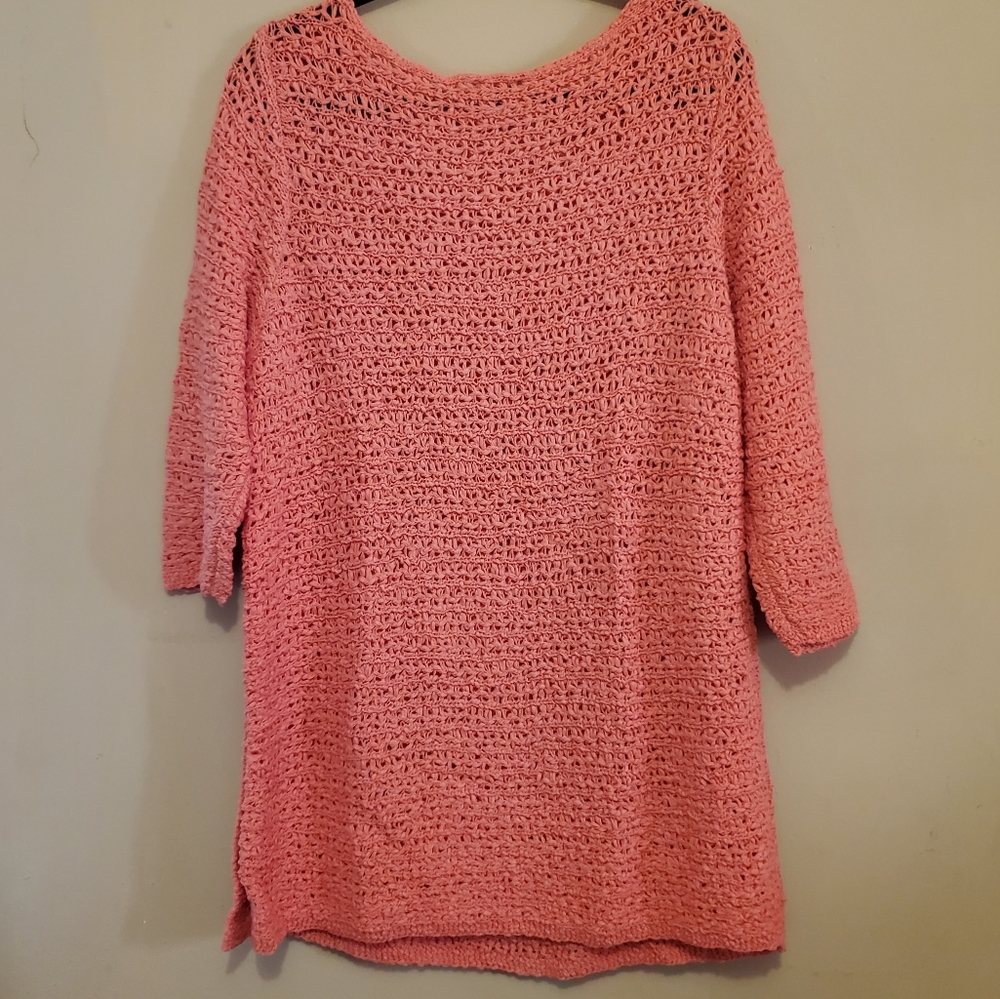 J.Jill Open-Stitch Side Button Sweater - Shrimp (… - image 7